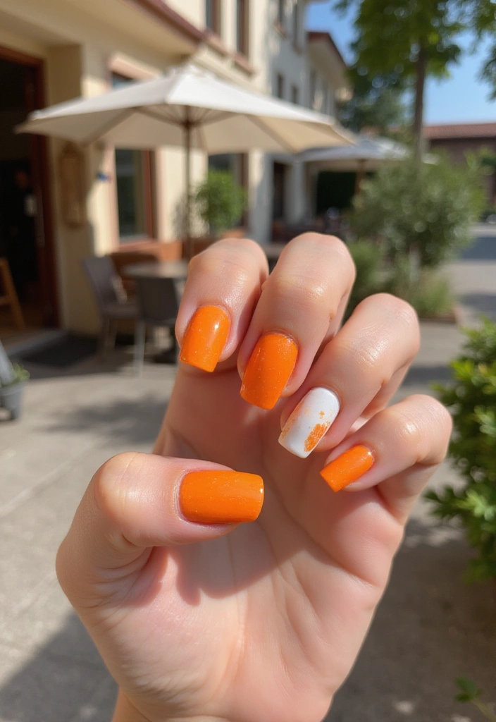 20 Stunning Orange Nail Designs for 2025 That'll Leave You Speechless! - 18. Fun Watercolor Effect