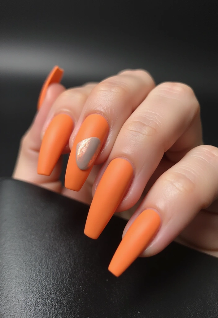 20 Stunning Orange Nail Designs for 2025 That'll Leave You Speechless! - 4. Elegant Matte Finish