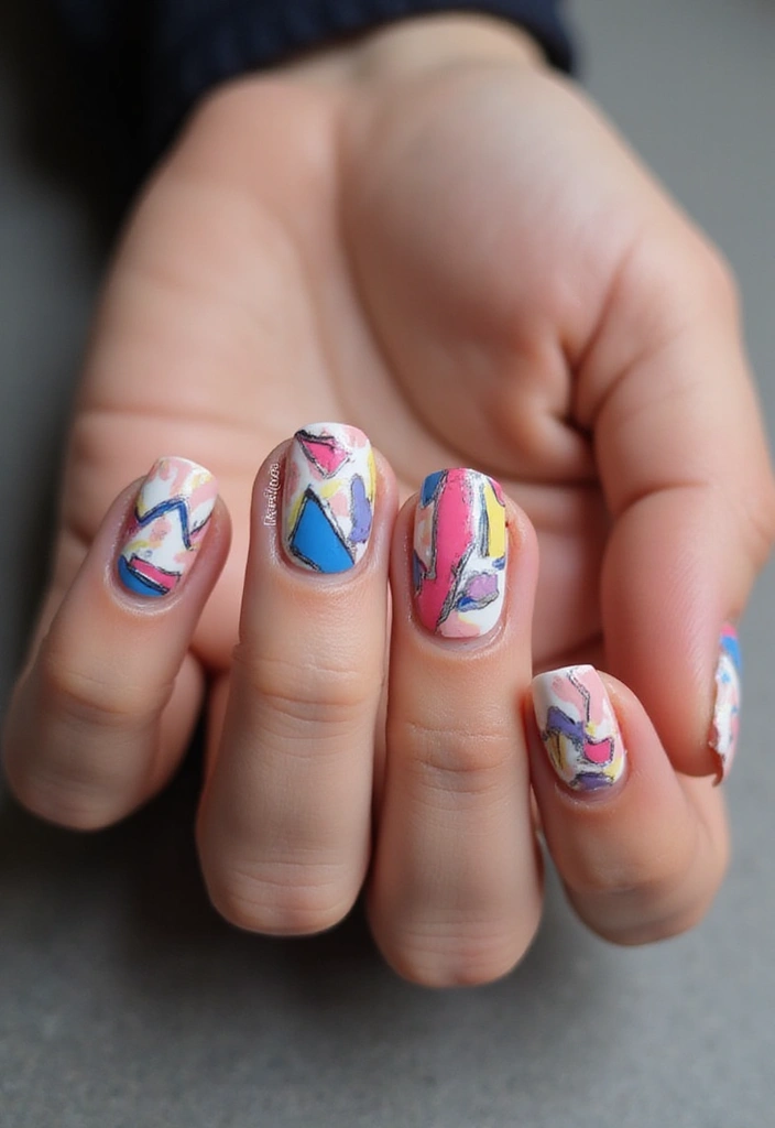 20 Stunning Prom Nail Designs for 2025 That Will Steal the Show (You Won't Believe #12!) - 11. Colorful Geometric