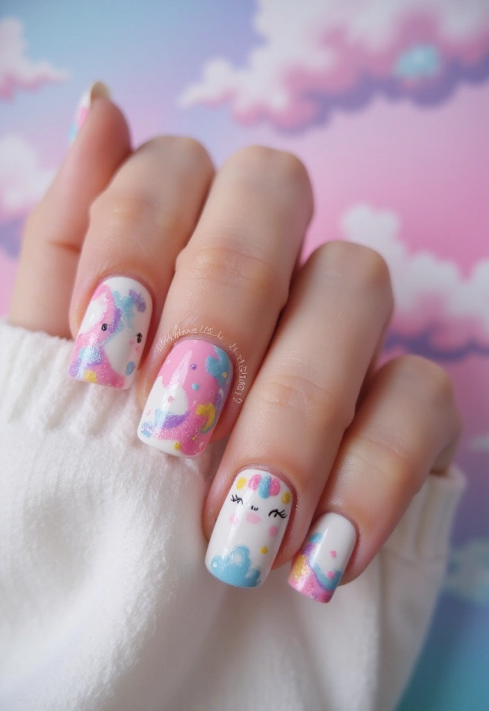 20 Stunning Prom Nail Designs for 2025 That Will Steal the Show (You Won't Believe #12!) - 15. Whimsical Unicorn Nails