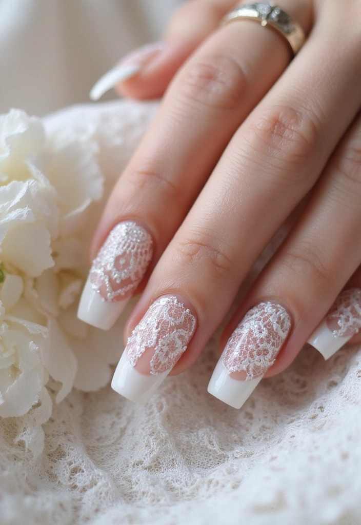 20 Stunning Prom Nail Designs for 2025 That Will Steal the Show (You Won't Believe #12!) - 16. Elegant Lace