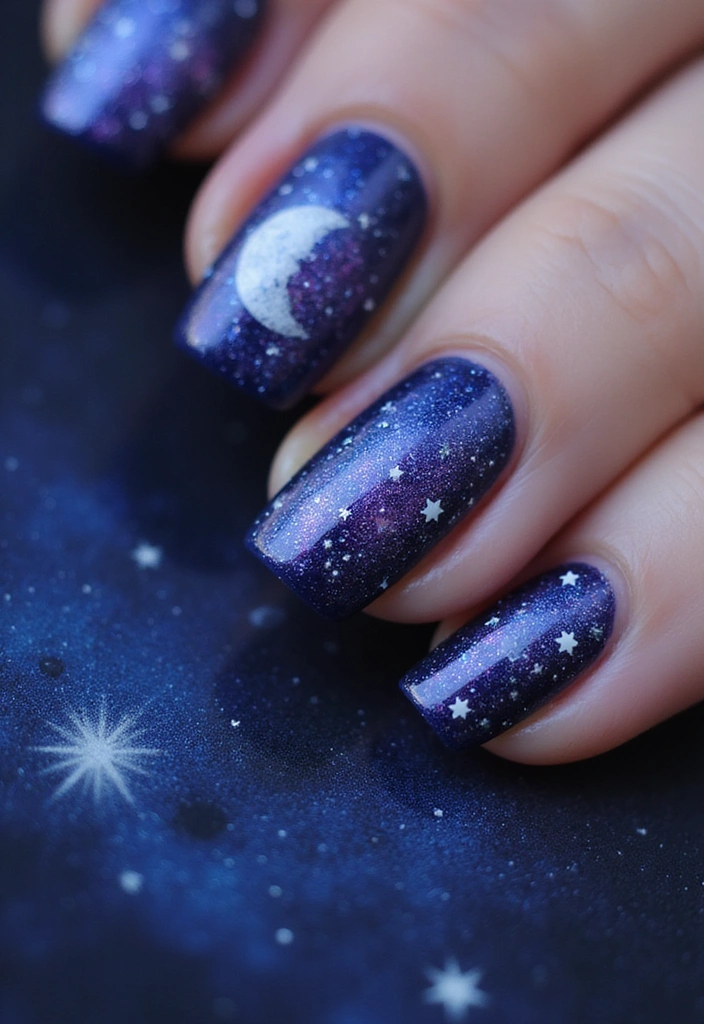 20 Stunning Prom Nail Designs for 2025 That Will Steal the Show (You Won't Believe #12!) - 20. Celestial Dream