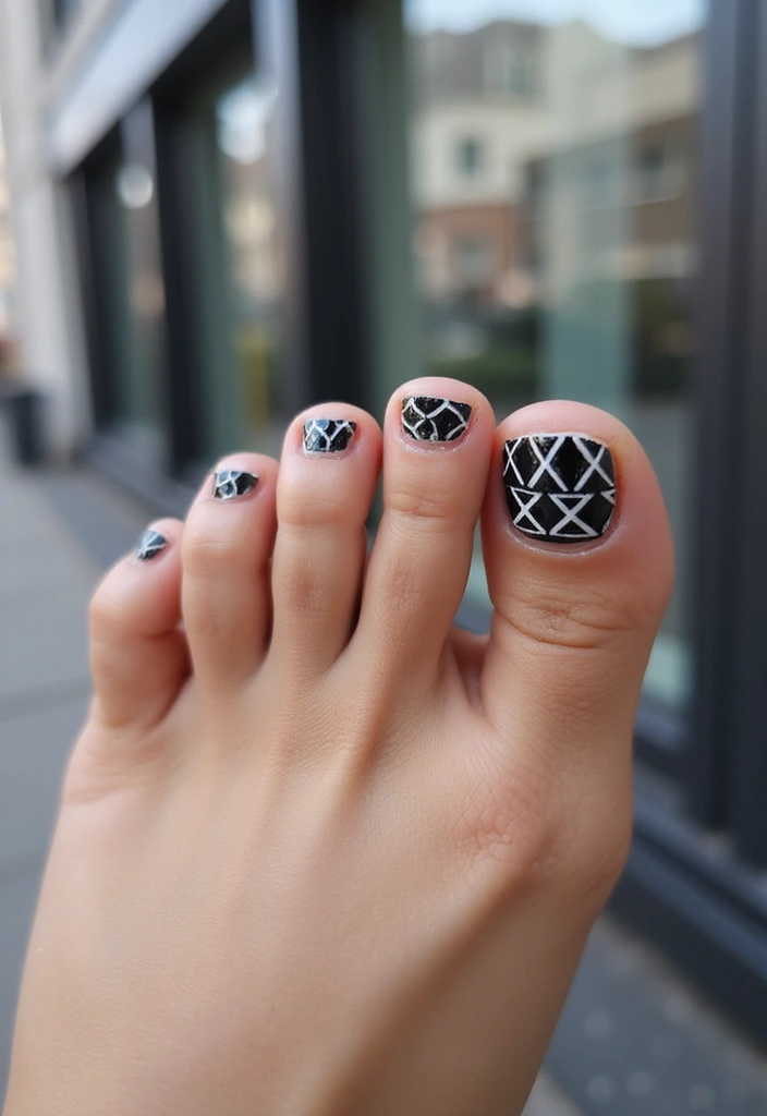 20 Stunning Spring Toes Designs for 2025 That Will Make You Want to Show Off Your Feet! - 7. Geometric Glam