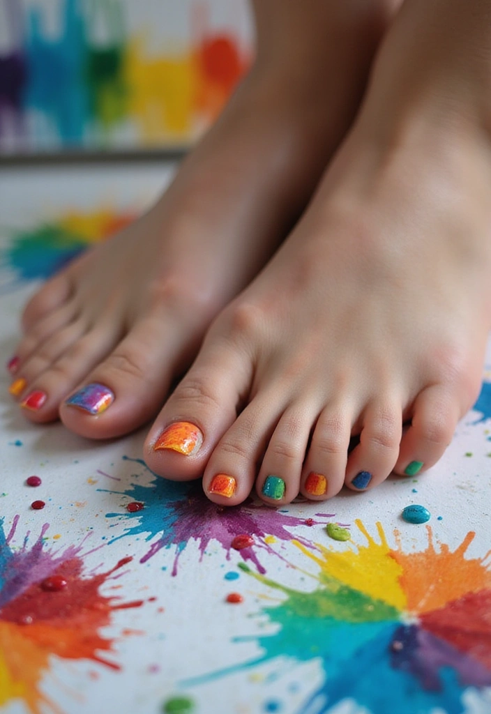20 Stunning Spring Toes Designs for 2025 That Will Make You Want to Show Off Your Feet! - 9. Artistic Brush Strokes