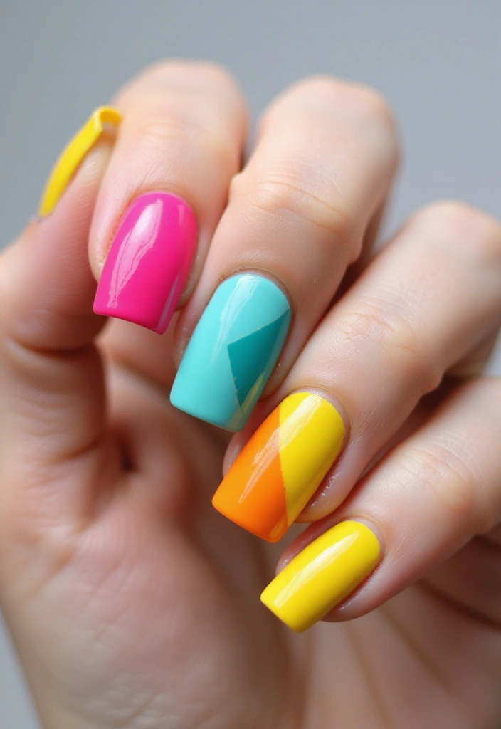 20 Trendy Abstract Art Nails You Need to Try This Season (Get Ready to Stand Out!) - 1. Color Block Dreams