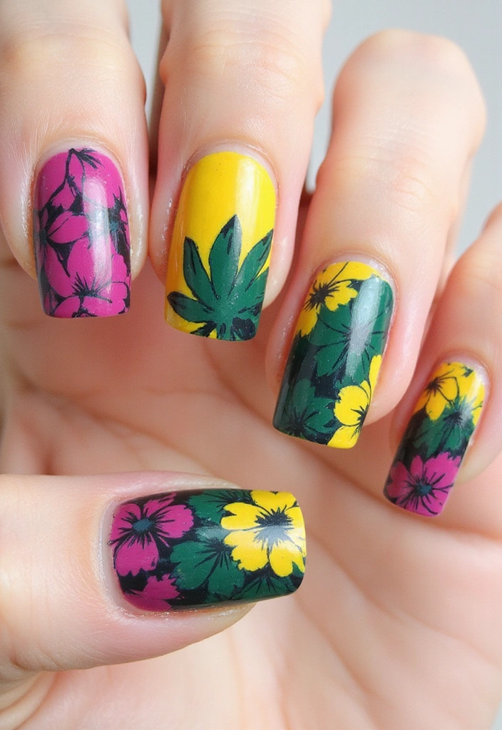 20 Trendy Abstract Art Nails You Need to Try This Season (Get Ready to Stand Out!) - 10. Floral Abstracts