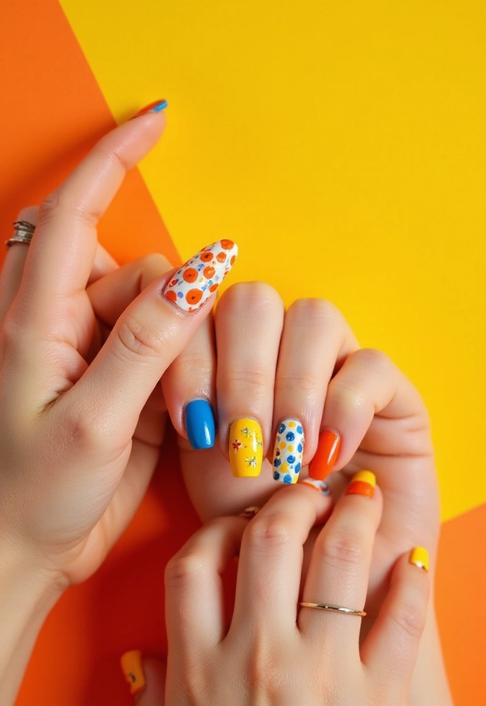 20 Trendy Abstract Art Nails You Need to Try This Season (Get Ready to Stand Out!) - 13. Retro Vibes