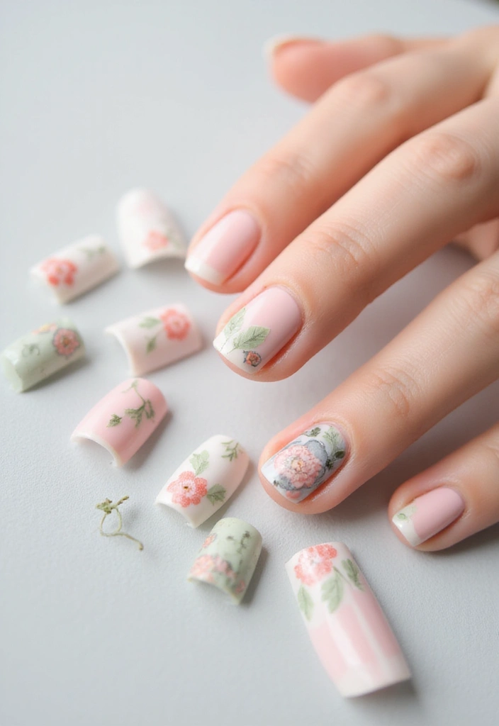 20 Trendy Abstract Art Nails You Need to Try This Season (Get Ready to Stand Out!) - 14. Nature-Inspired Nails