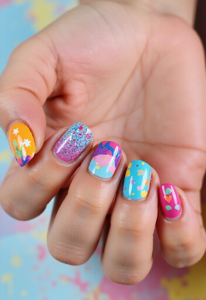 20 Trendy Abstract Art Nails You Need to Try This Season (Get Ready to Stand Out!) - 17. Whimsical Patterns