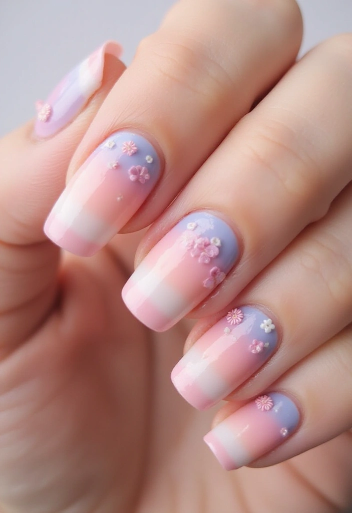 21 Gorgeous Spring 3D Nail Art Ideas to Bloom Your Manicure in 2025! - 13. Soft Pastel Ombre