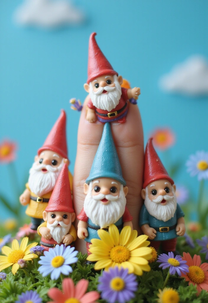 21 Gorgeous Spring 3D Nail Art Ideas to Bloom Your Manicure in 2025! - 7. Garden Gnome Charm