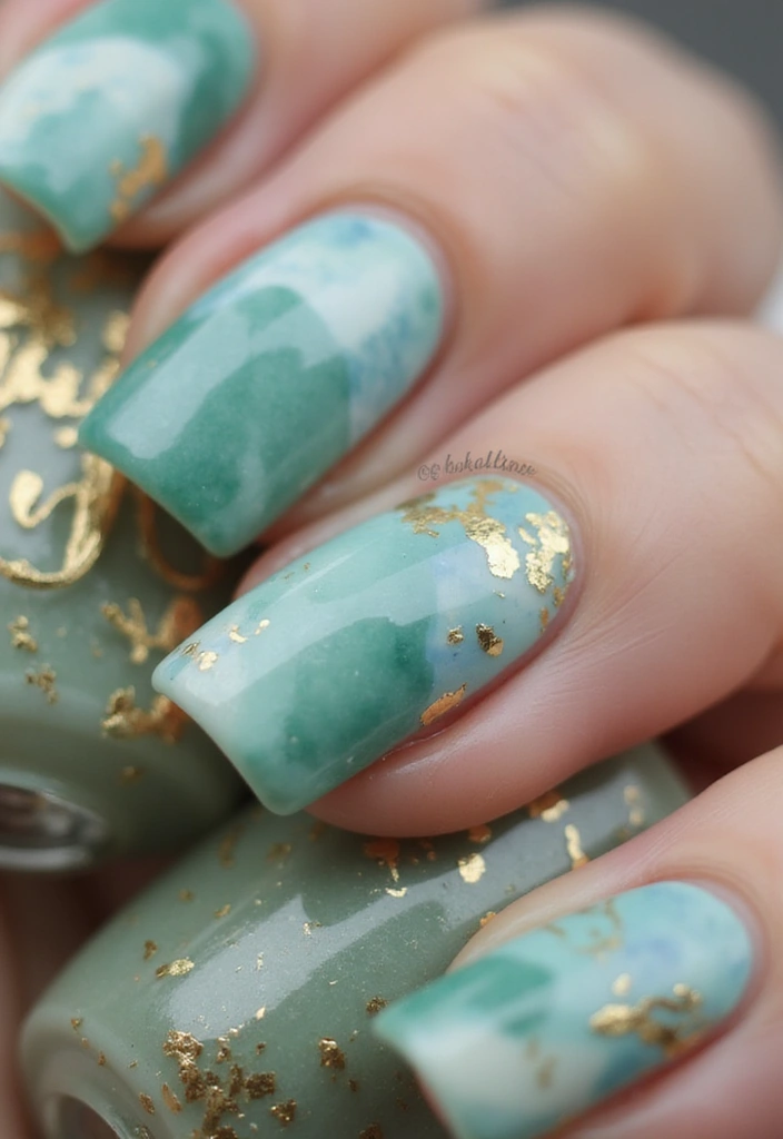 21 Gorgeous Spring 3D Nail Art Ideas to Bloom Your Manicure in 2025! - 8. Nature's Marble
