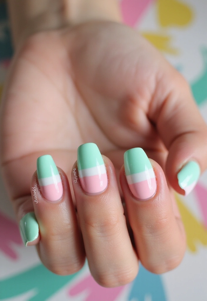21 Mint Green and Baby Pink Nail Art Ideas You Can't Resist! - 15. Dipped Nails
