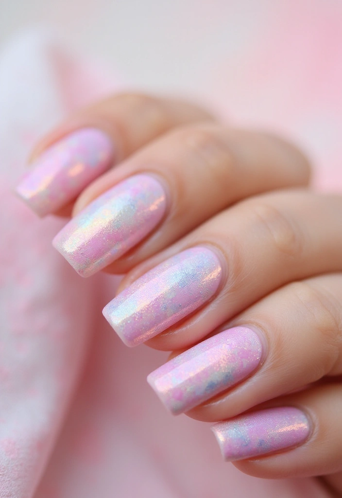 22 Creative Reflective Nail Art Ideas for 2025 That Will WOW Everyone! - 13. Reflective Watercolor Effect