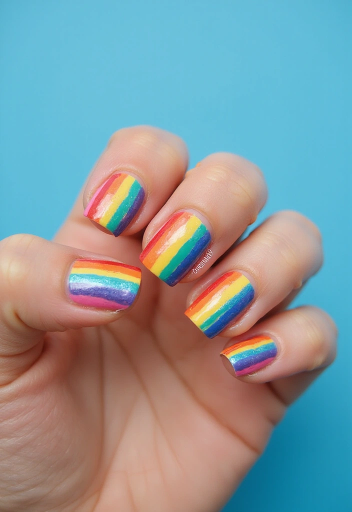 22 Creative Reflective Nail Art Ideas for 2025 That Will WOW Everyone! - 15. Reflective Rainbow