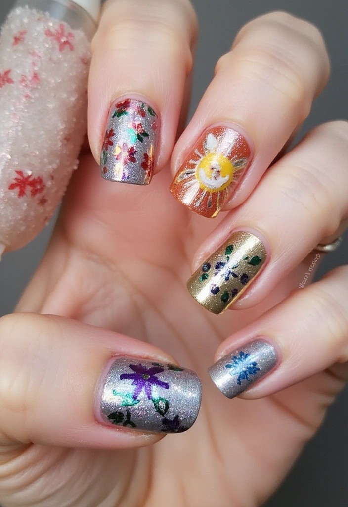 22 Creative Reflective Nail Art Ideas for 2025 That Will WOW Everyone! - 22. Reflective Seasonal Themes