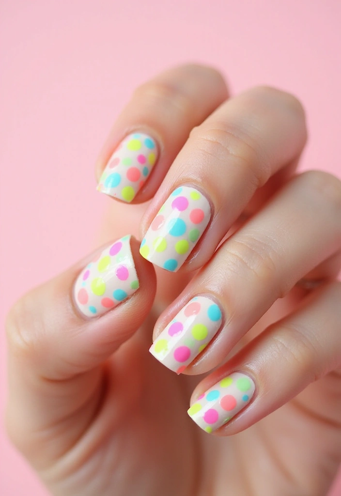25 Dazzling Neon Nail Ideas for 2025 That Will Leave Everyone Staring! - 11. Neon Polka Dots