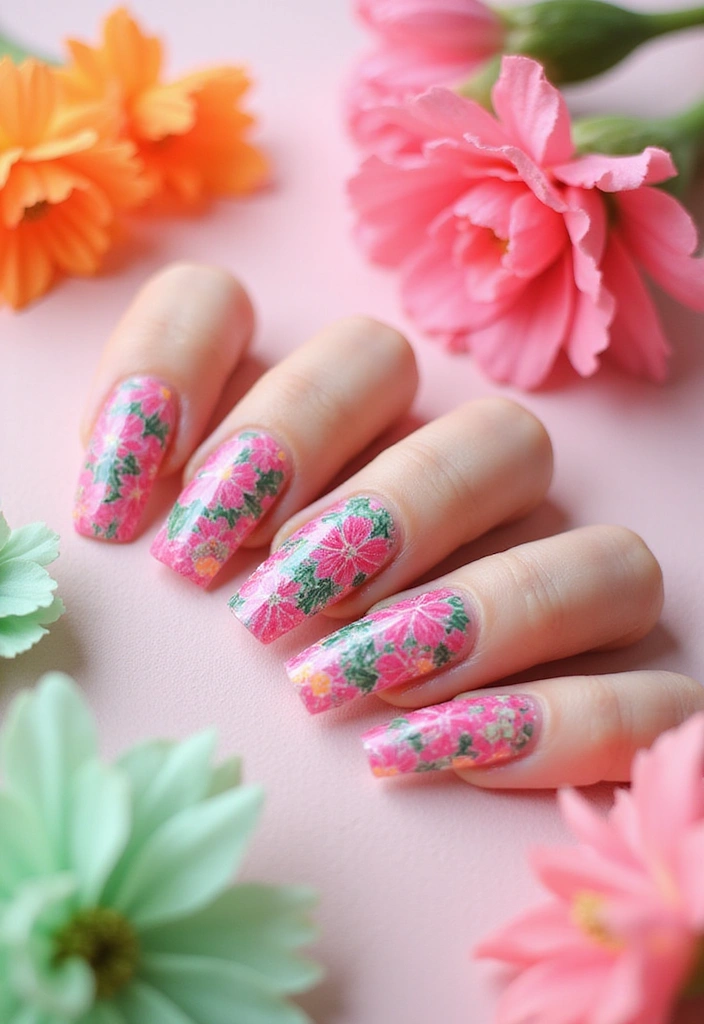 25 Dazzling Neon Nail Ideas for 2025 That Will Leave Everyone Staring! - 3. Neon Floral Designs