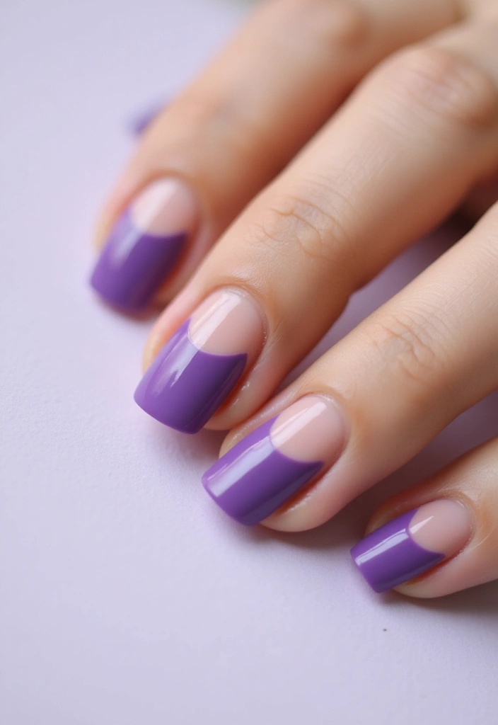 25 Stunning Purple Nail Designs You Need to Try (Your Friends Will Be Jealous!) - 11. Classic French Twist