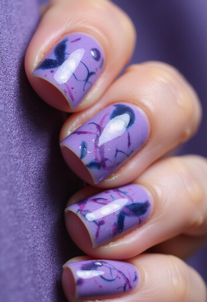25 Stunning Purple Nail Designs You Need to Try (Your Friends Will Be Jealous!) - 13. Abstract Art