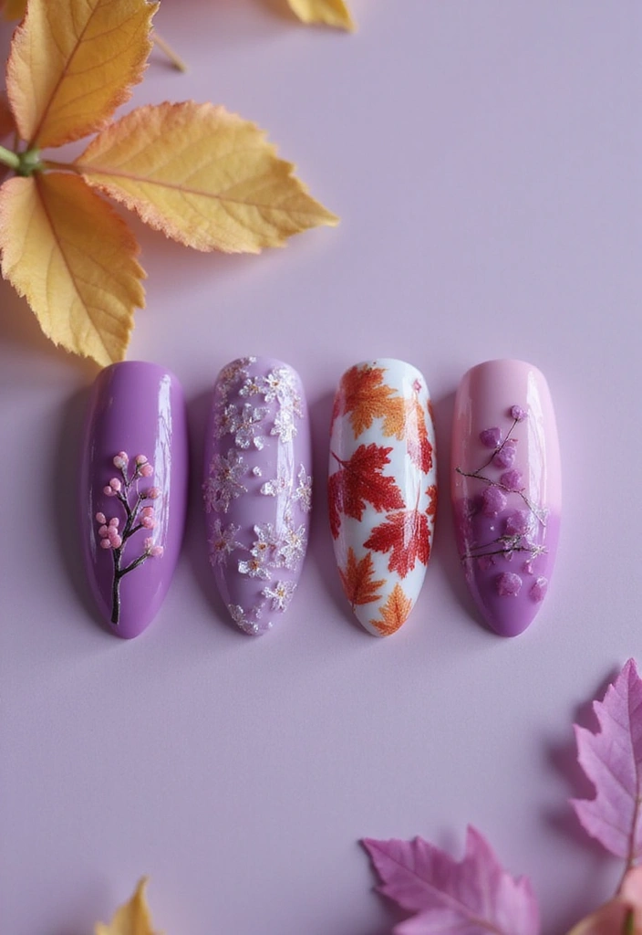 25 Stunning Purple Nail Designs You Need to Try (Your Friends Will Be Jealous!) - 14. Seasonal Themes
