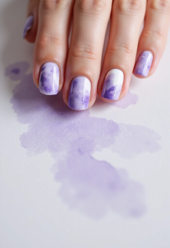 25 Stunning Purple Nail Designs You Need to Try (Your Friends Will Be Jealous!) - 9. Watercolor Wonders