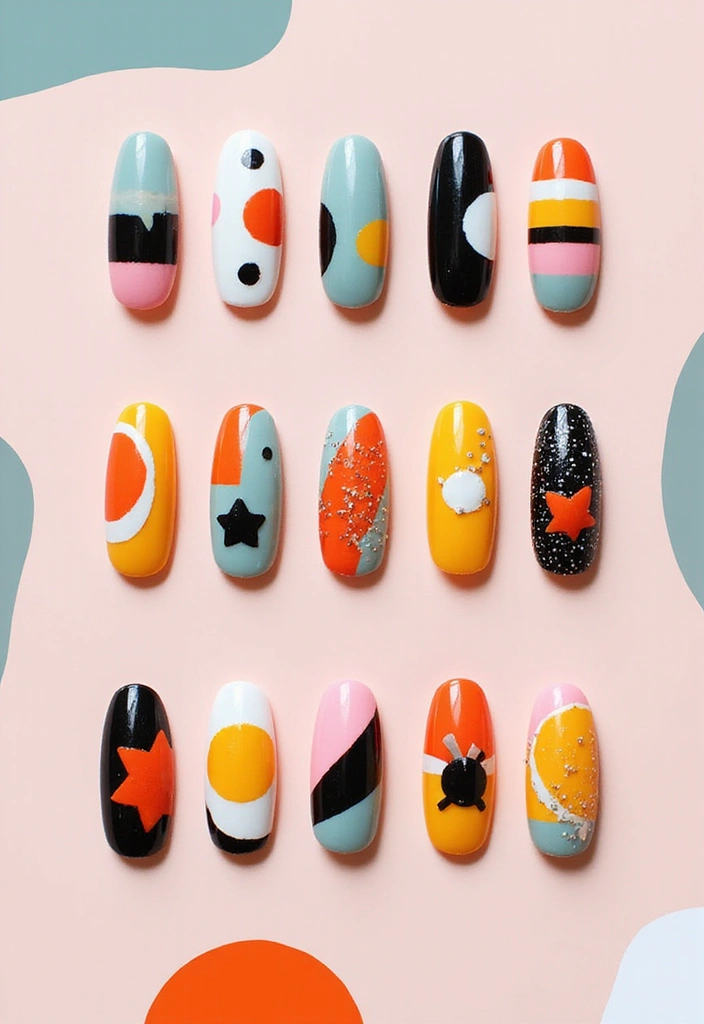 Discover 12 Hailey Bieber-Inspired Nail Looks That Will Make You the Trendsetter! - 11. Graphic Nail Art