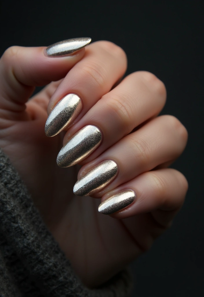Discover 12 Hailey Bieber-Inspired Nail Looks That Will Make You the Trendsetter! - 7. Metallic Nails