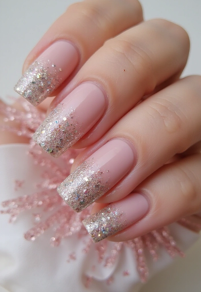 Discover 12 Hailey Bieber-Inspired Nail Looks That Will Make You the Trendsetter! - 8. Glitter Fade Nails
