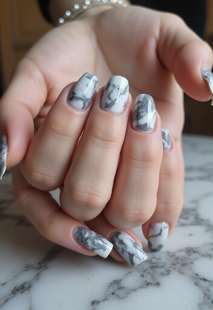 10 Stunning May Nails 2025 Designs That Will Make You the Trendsetter of the Season! - 10. Artistic Marble