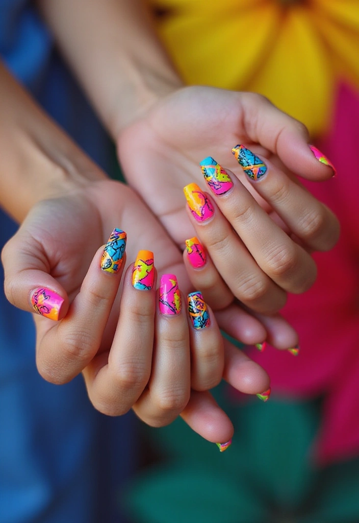 10 Stunning May Nails 2025 Designs That Will Make You the Trendsetter of the Season! - 2. Neon Glam