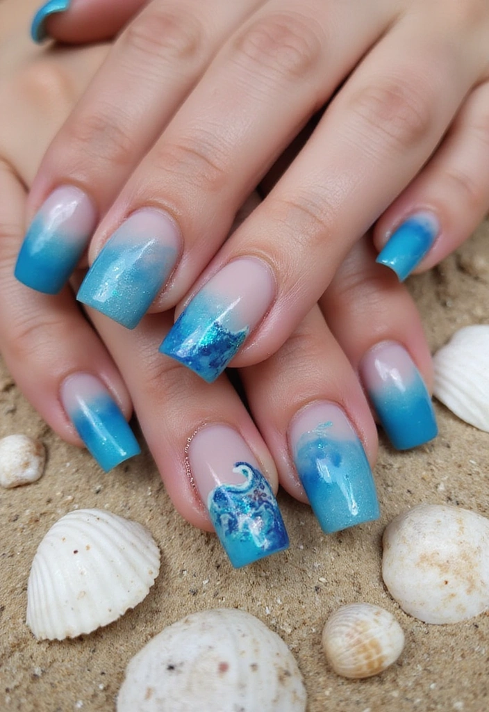 10 Stunning May Nails 2025 Designs That Will Make You the Trendsetter of the Season! - 3. Ocean Wave