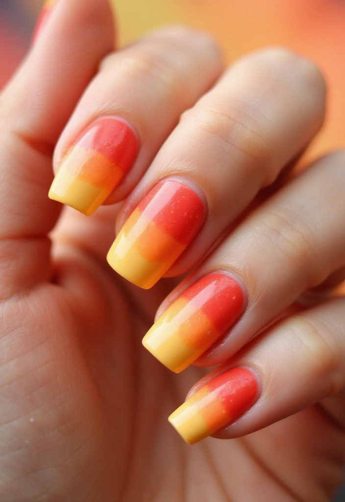 15 Stunning Orangey Red Nails You'll Want to Rock This Summer (Number 7 Is a Must-See!) - 1. Sunset Ombre Effect