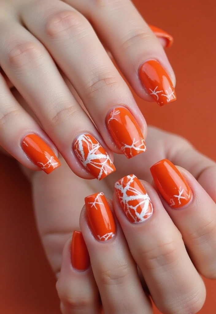 15 Stunning Orangey Red Nails You'll Want to Rock This Summer (Number 7 Is a Must-See!) - 2. Geometric Nail Art