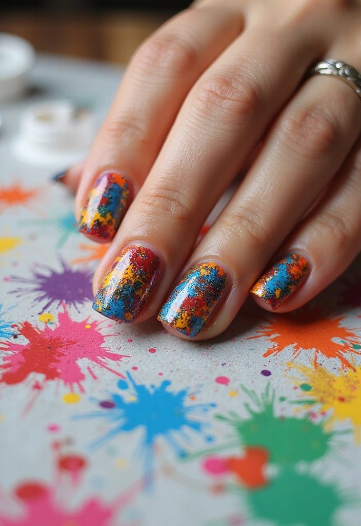 16 Summer Nails 2025 Designs That Are So Hot, They’ll Make You Want to Book a Vacation! - 14. Artistic Paint Splatter