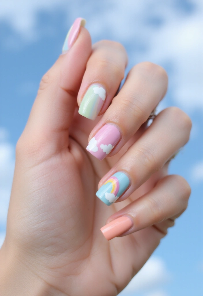 16 Summer Nails 2025 Designs That Are So Hot, They’ll Make You Want to Book a Vacation! - 4. Pastel Rainbow