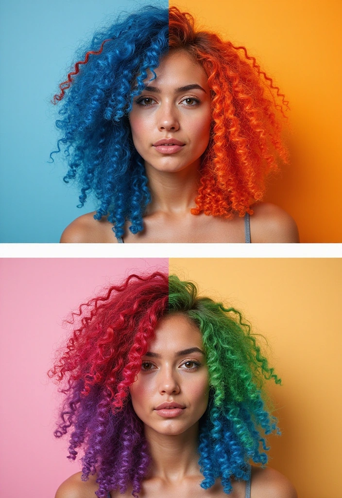 20 Breathtaking Curly Hair Transformations That Will Inspire Your Next Look! - 18. The Funky Color Block