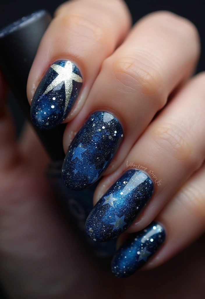 20 Jaw-Dropping Nail Art Ideas You Can Totally Do at Home (Wait Until You See #8!) - 17. Sparkling Stars