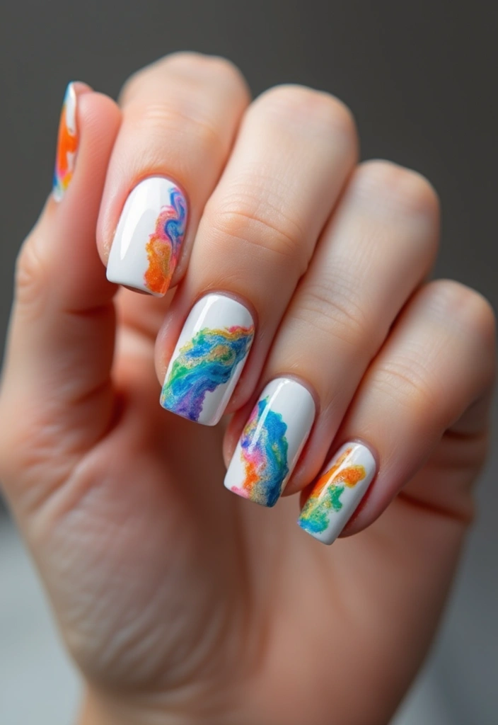 20 Stunning Nail Designs You Can DIY at Home (You Won't Believe #11!) - 1. Rainbow Marble Madness