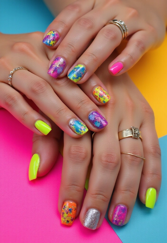 20 Stunning Nail Designs You Can DIY at Home (You Won't Believe #11!) - 7. Neon Vibes