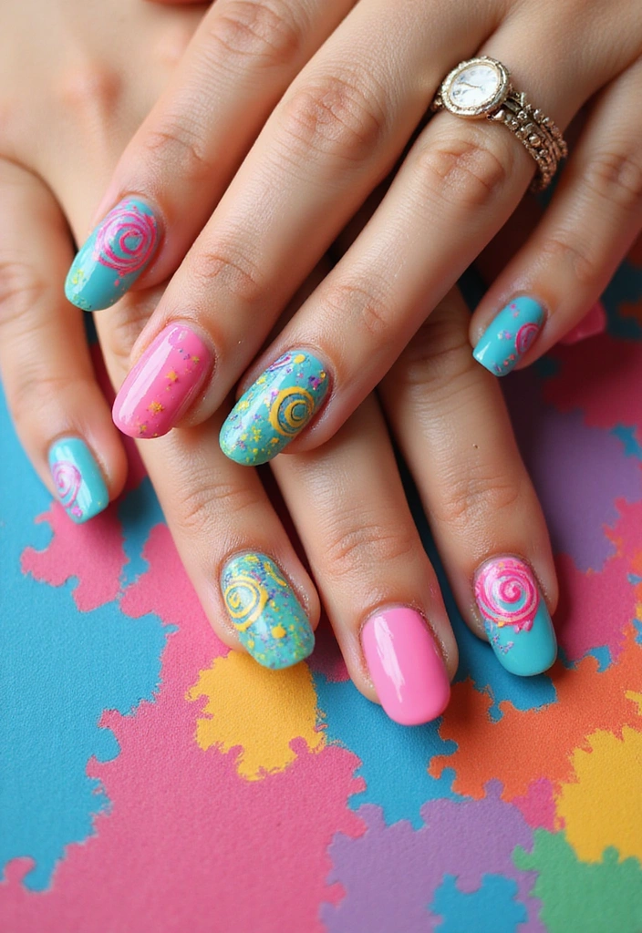 20 Stunning Nail Designs You Can Do at Home (Tip #14 Is a Game Changer!) - 12. Whimsical Whirls