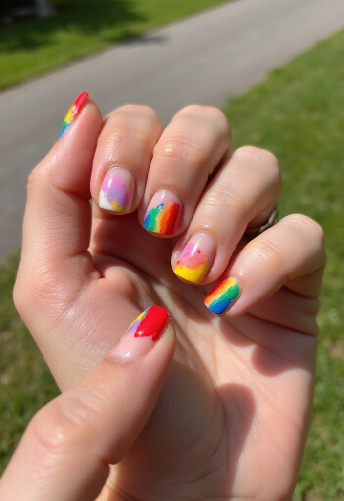 20 Stunning Nail Designs You Can Do at Home (Tip #14 Is a Game Changer!) - 15. Rainbow Brights