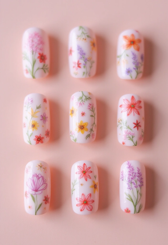 20 Stunning Nail Designs You Can Do at Home (Tip #14 Is a Game Changer!) - 3. Floral Fantasy