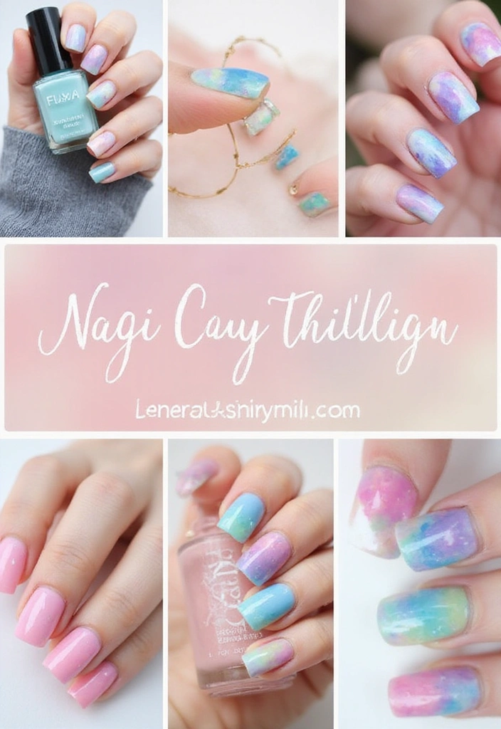 20 Uñas Tendencia que Están Arrasando Este Año (Te Sorprenderá el #5!) - 12. Uñas de Acuarela