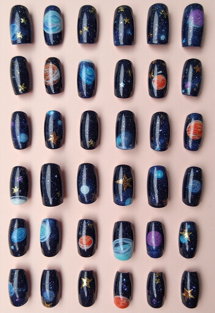 20 Uñas Tendencia que Están Arrasando Este Año (Te Sorprenderá el #5!) - 18. Uñas Espaciales