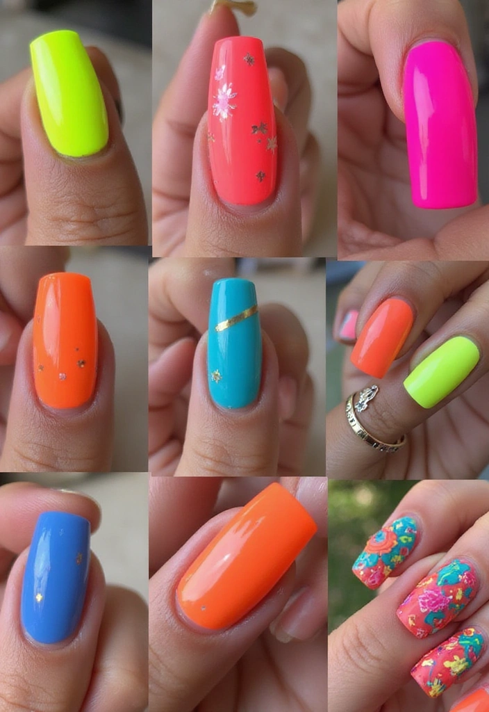 20 Uñas Tendencia que Están Arrasando Este Año (Te Sorprenderá el #5!) - 8. Uñas Neón