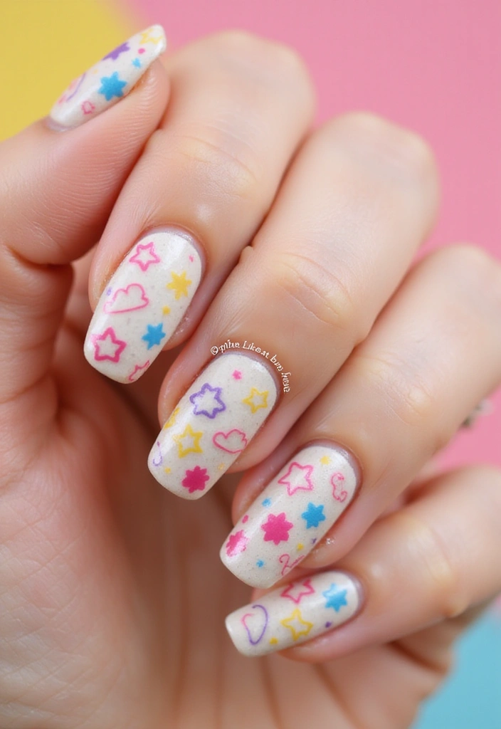 20 Vibrant Summer Nail Designs That Will Make Your Friends Green with Envy! - 10. Whimsical Doodles