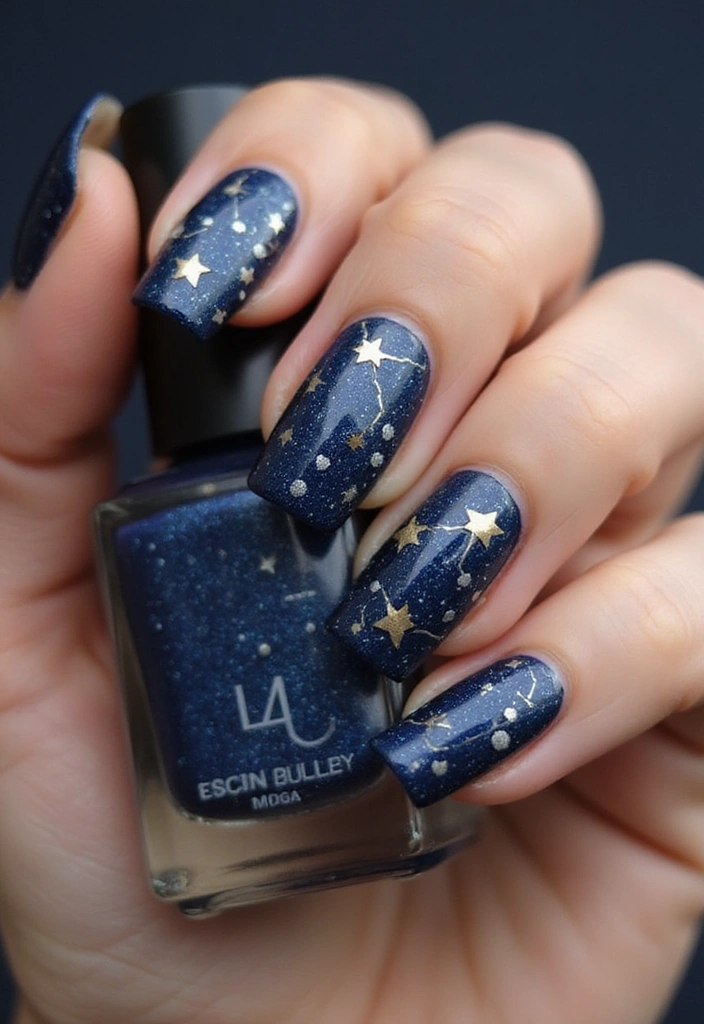 20 Vibrant Summer Nail Designs That Will Make Your Friends Green with Envy! - 12. Sparkly Starry Nights