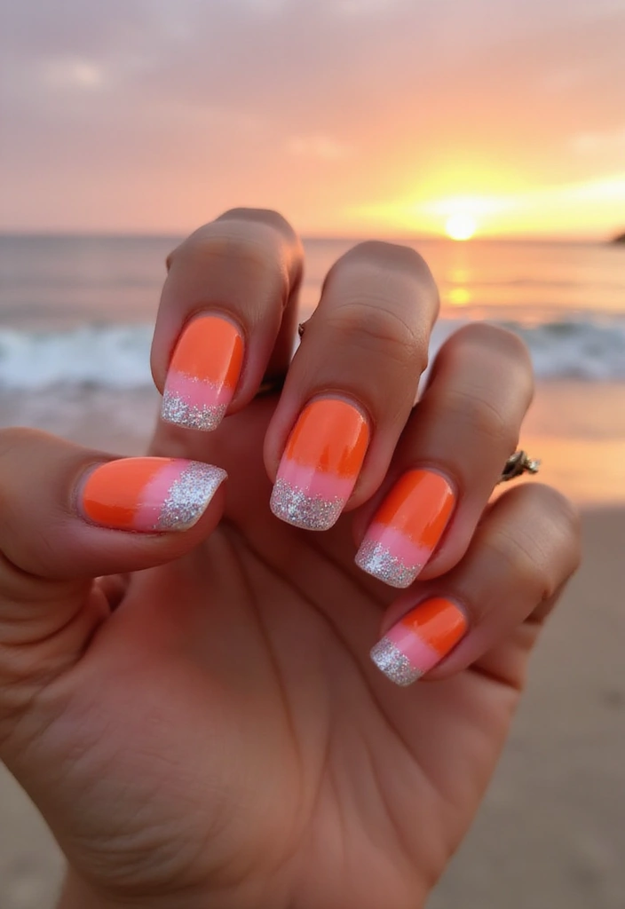 20 Vibrant Summer Nail Designs That Will Make Your Friends Green with Envy! - 2. Sunset Ombre
