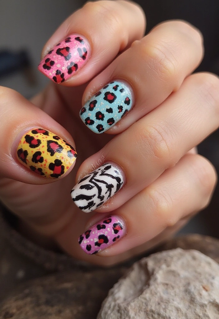 20 Vibrant Summer Nail Designs That Will Make Your Friends Green with Envy! - 20. Fun Animal Prints